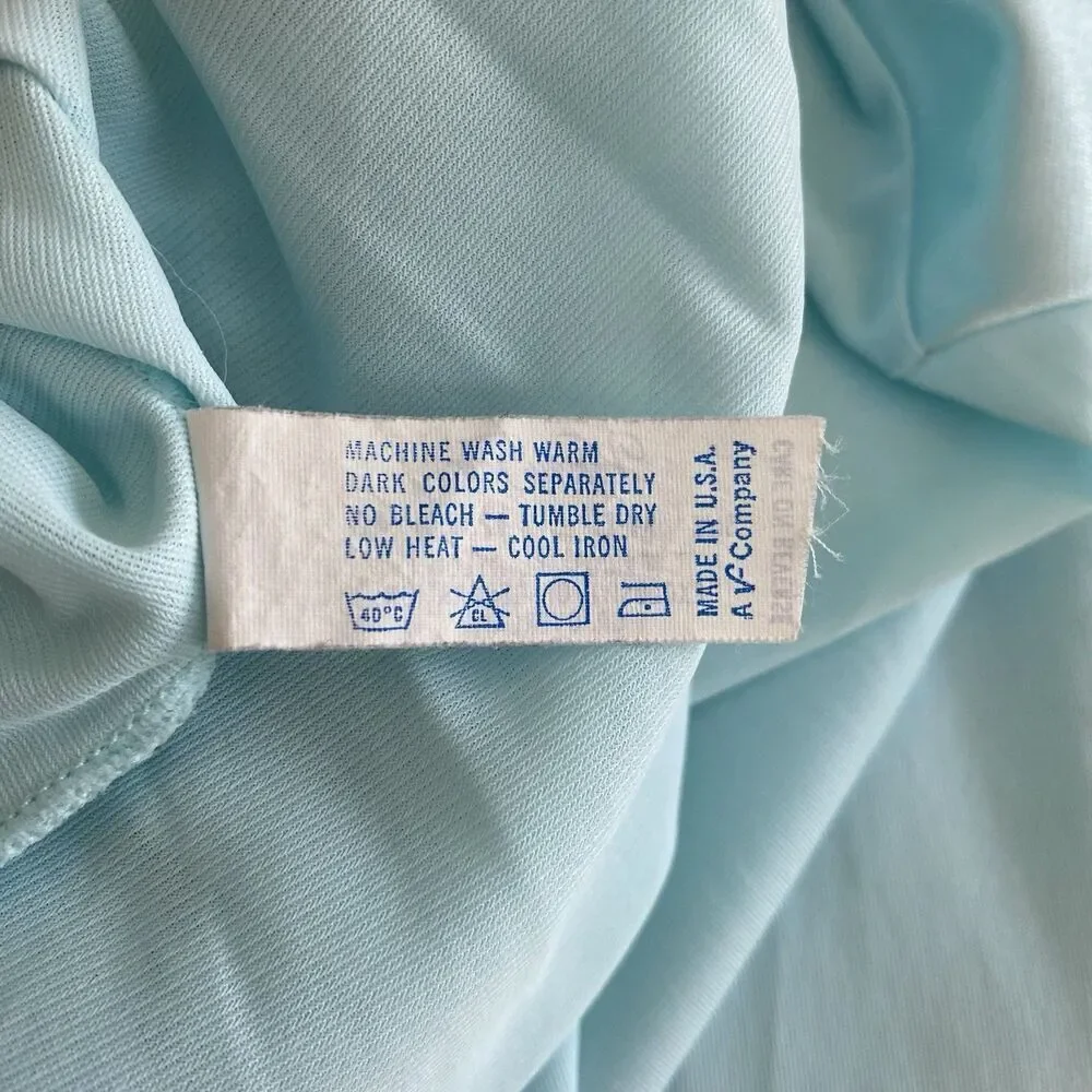 Vintage Vanity Fair Robe Women's Size Medium Dressing Gown Aqua Button Front